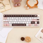 Main image of the unique Fantasy Information PBT Dye-Sub keycap set, highlighting its retro-futuristic data stream design.