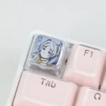 Side view of the exclusive Frieren transparent artisan keycap, highlighting the intricate, serene design from Beyond Journey's End.