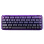 Luminous Gradient Cat Ear Keycap Set from multiple artistic angles, emphasizing its vibrant color shifts, playful cat ear design, and clear side legends.