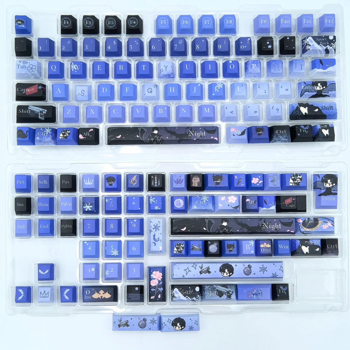 Gu Shiye Keycap Set: Beyond the World artisan artistry, showcasing intricate details and ethereal character themes from a unique perspective.