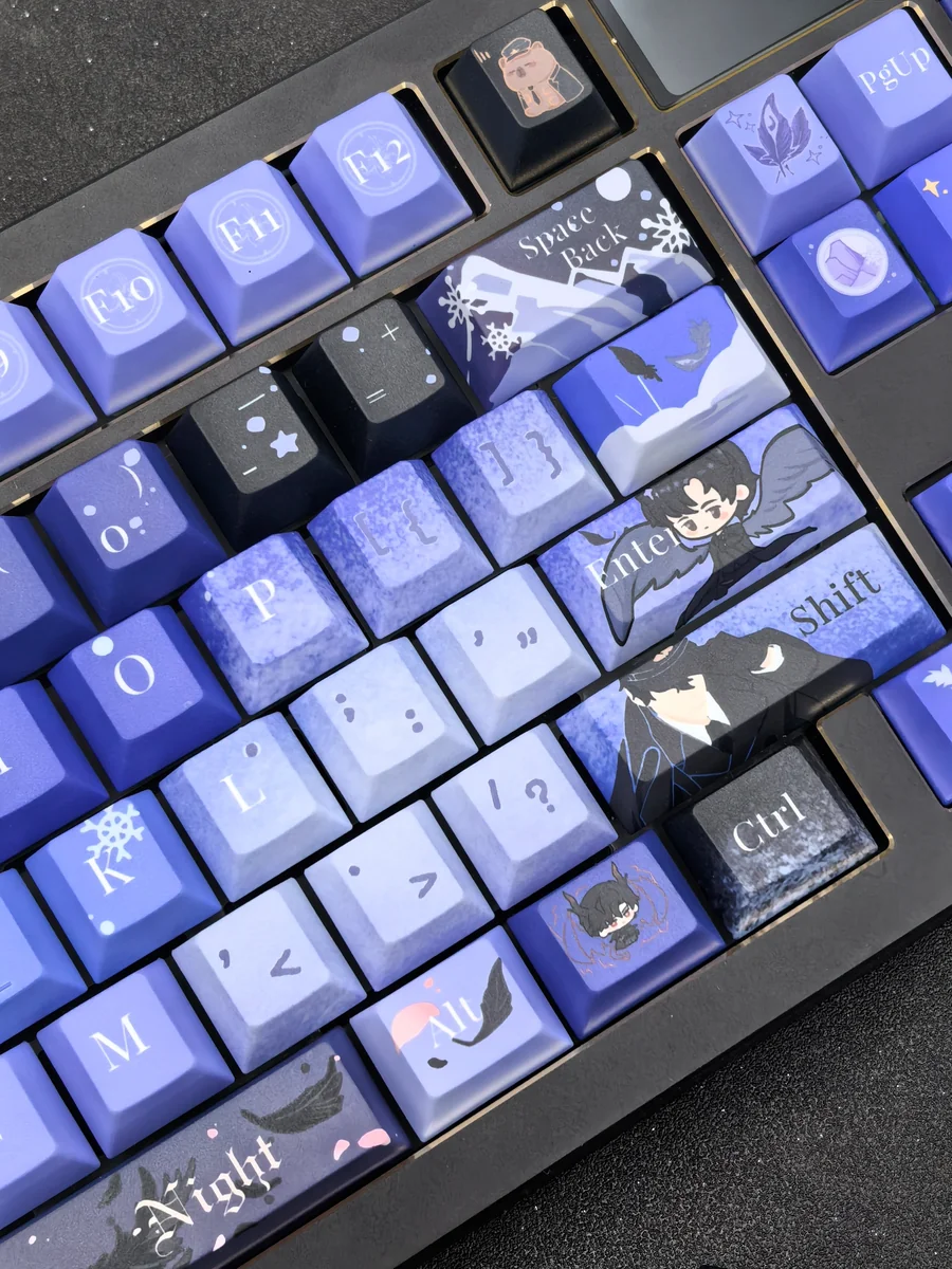 Gu Shiye keycap set: exclusive, handcrafted artisan keycaps. This character-themed set features fantastical, ethereal designs with intricate details.