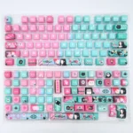 Exclusive Hisoka and Illumi Zoldyck PBT MDA keycap set for Hunter x Hunter fans, featuring dark, mysterious aesthetics and signature motifs.