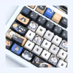 Honkai Star Rail Cifera PBT keycap set, seen from a dynamic angle, highlights the exclusive cosmic character art and vibrant gaming aesthetic.
