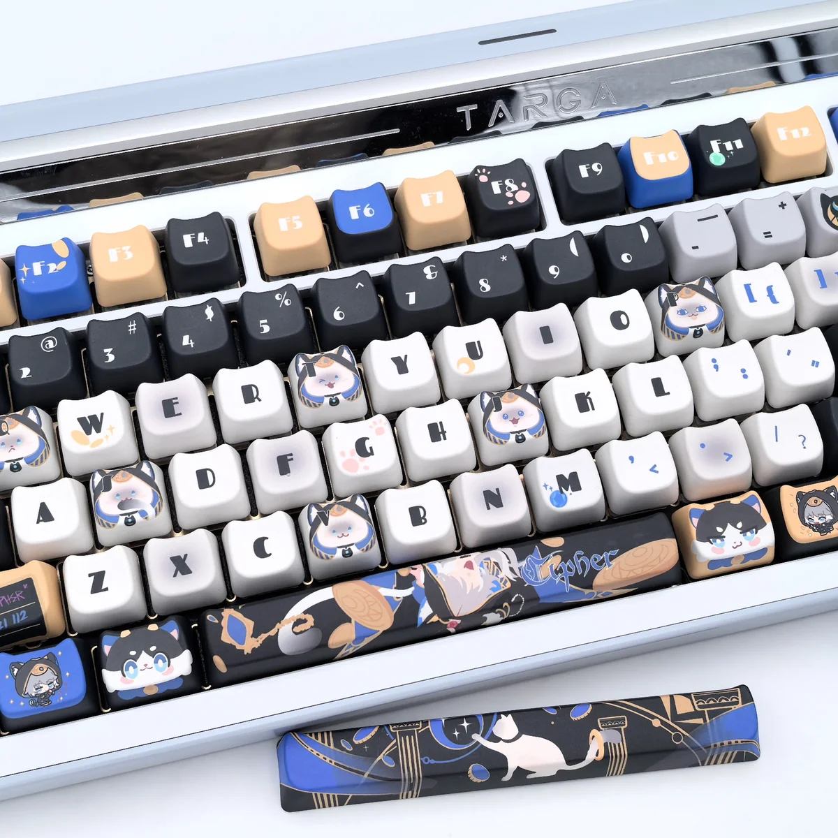 Exclusive Honkai Star Rail Cifera PBT keycap set for gaming keyboards, featuring cosmic character art and vibrant game aesthetics.