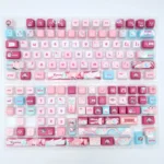 Exclusive Honkai Star Rail Hyacine PBT keycaps set, showcasing elegant character art on MDA profile. Premium gaming aesthetic.