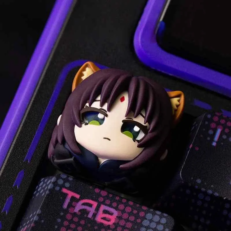 Exquisite Iroha Sakayori Keycap: a mystical artisan piece showcasing vibrant cosmic foliage inspired by Japanese folklore, enhancing any premium keyboard.