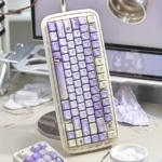 Exclusive IU Lee Ji-eun keycap set: Serene Elegance PBT keyboard art, showcasing a dreamy, sophisticated aesthetic inspired by IU's iconic style.