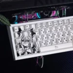 Exclusive Krul Tepes PBT dye-sub keycaps displayed from multiple angles, emphasizing their dark elegance, regal anime art, and rich thematic colors.