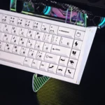 Gallery views of exclusive Krul Tepes PBT dye-sub keycaps. Showcases the dark, regal anime aesthetic and character art, highlighting premium quality.