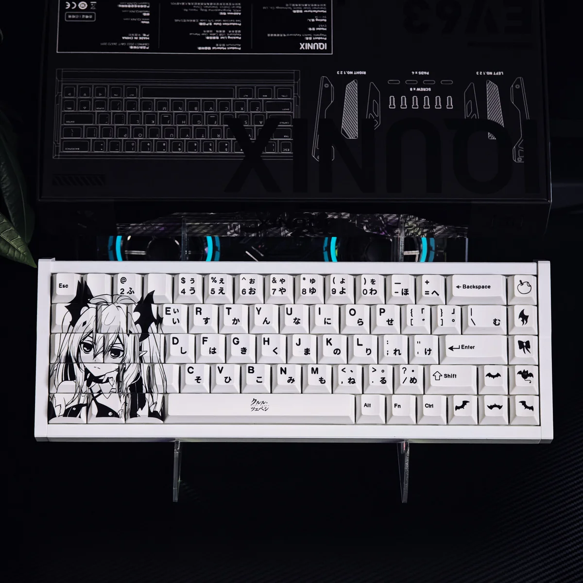 Exclusive Krul Tepes PBT dye-sublimation keycaps. Dark, regal anime aesthetic, intricate character art. Main image for premium keyboard customization.