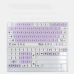 Close-up of the mischievous Kuromi keycap set, showcasing its jelly design from a playful new angle, optimized for magnetic switch keyboard.