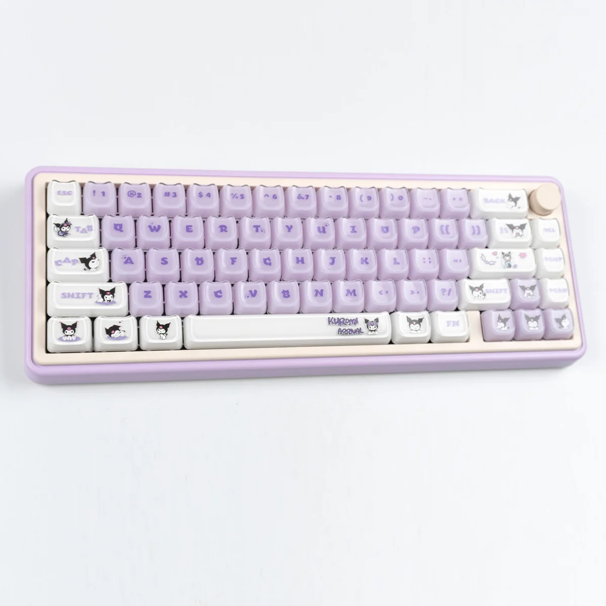 Mischievous Kuromi Keycap Set: Luminous jelly design, translucent and vibrant, perfect for RGB setups.