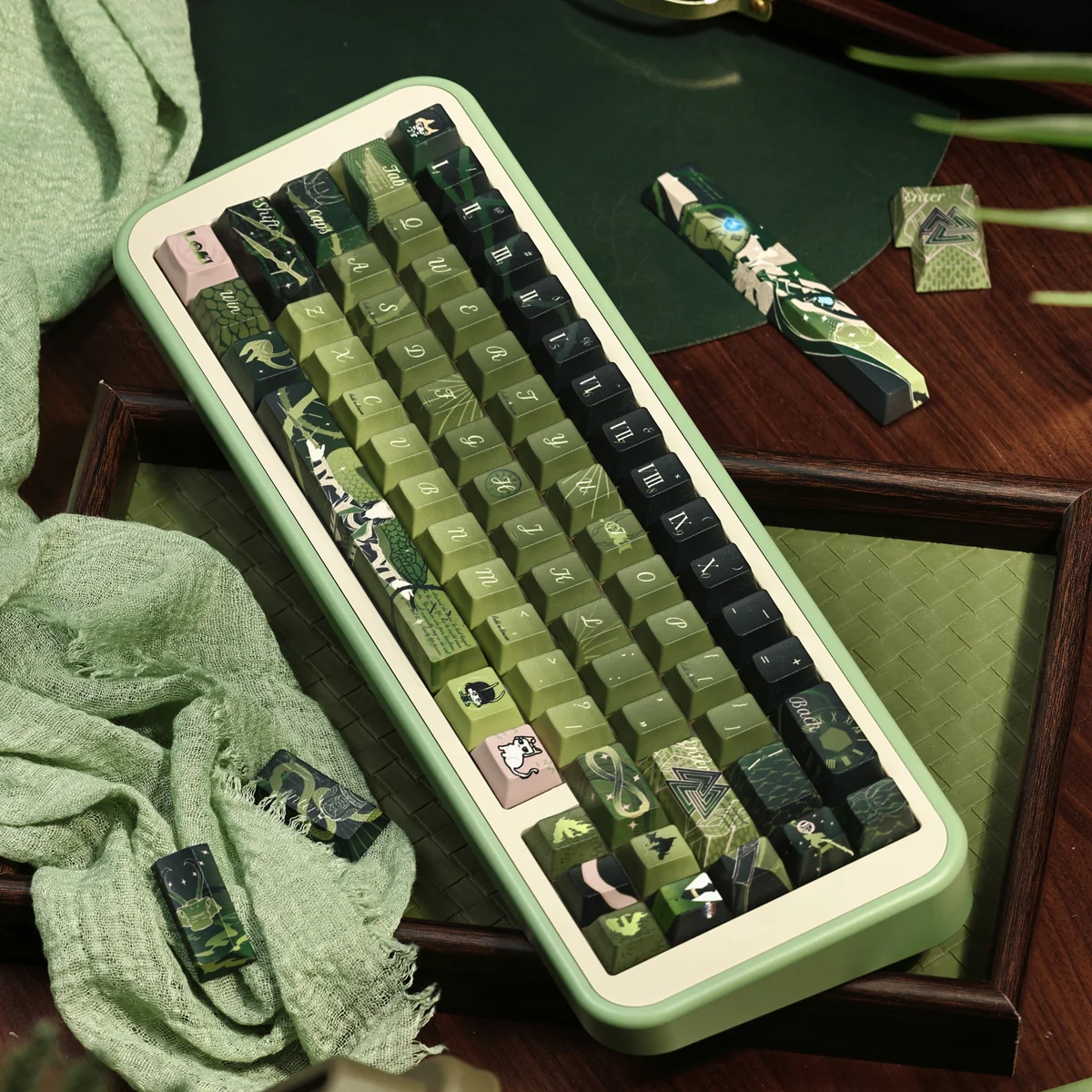 Detailed views of the Marvel Loki Metal Artisan Keycap, showcasing its exclusive, regal green and gold metal finish and mischievous charm.