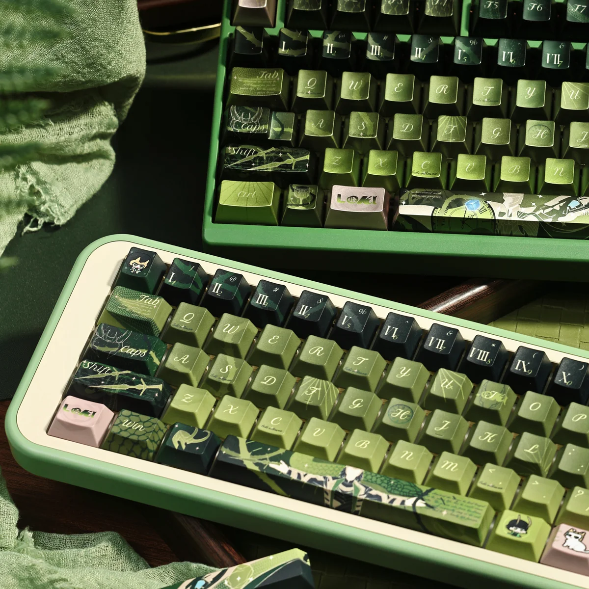 Marvel Loki metal artisan keycap. Premium green and gold finish from all angles, embodying Loki's regal charm and mischievous elegance.