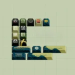 Middle Earth Keycaps PBT 140-key set gallery, highlighting the immersive ancient map design and durable PBT material from artistic angles.