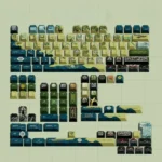 Immersive Middle Earth Keycaps Set artfully display a detailed ancient map on durable PBT, a 140-key set for fantasy enthusiasts.