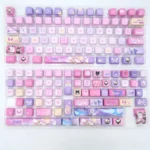 Vibrant Overwatch Juno's Spirit MDA PBT gaming keycaps set, featuring exclusive character art for a playful, futuristic desk setup.