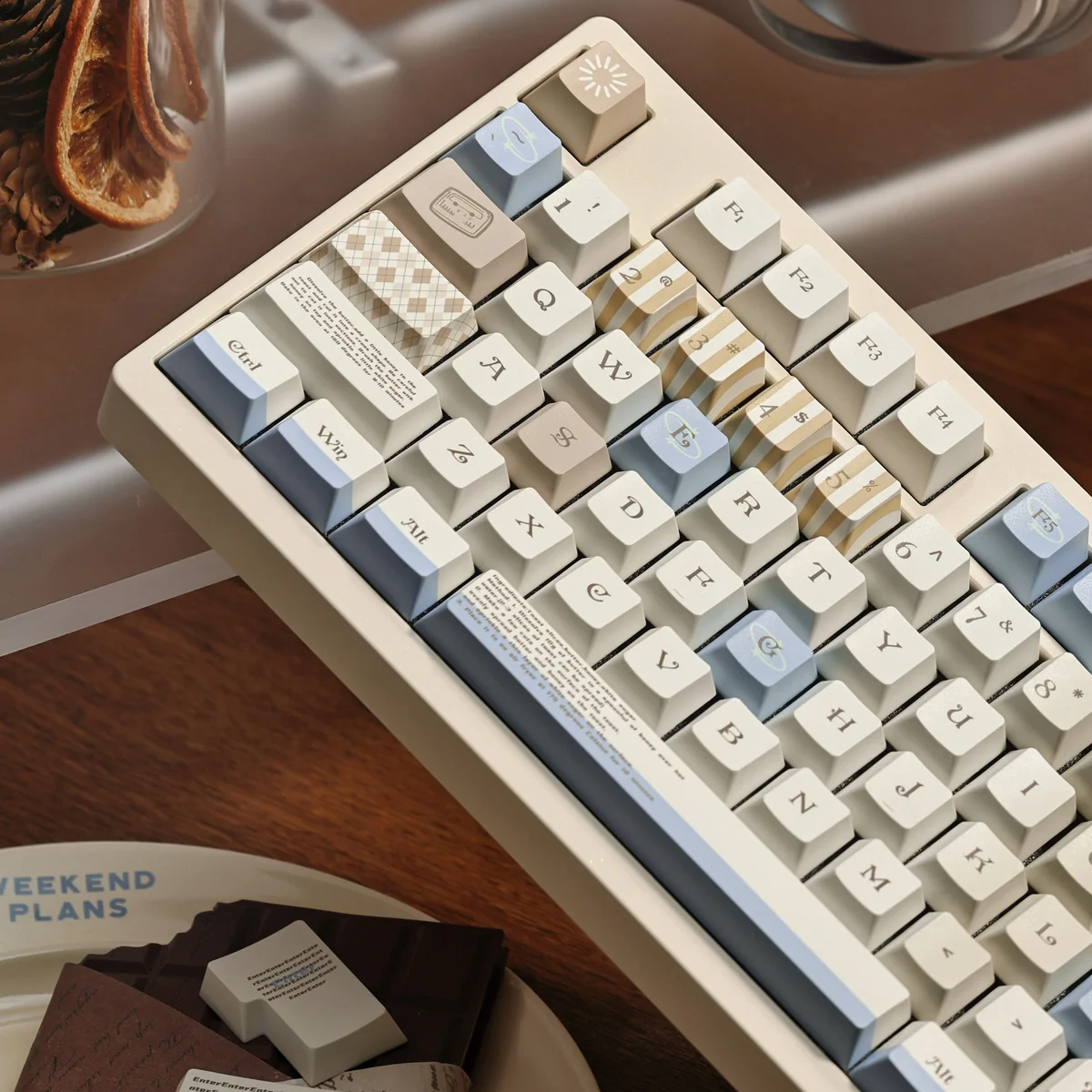 Detailed views of the Formula PBT Dye-Sub Cherry Keycap Set, highlighting the durable PBT material, crisp dye-sub legends, and comfortable Cherry profile.