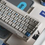 Retro Geometric PBT Dye-Sub Keycaps Set. Distinctive classic vintage patterns, matte finish. Multiple artistic angles highlight Cherry profile.