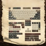 Various views of the unique Shakespeare PBT dye-sub keycap set, highlighting literary motifs, elegant typography, and refined artistry.