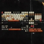 Immersive Sherlock Holmes PBT keycaps set: 221B Baker Street cipher book design, a full 140-key set for a vintage detective aesthetic.