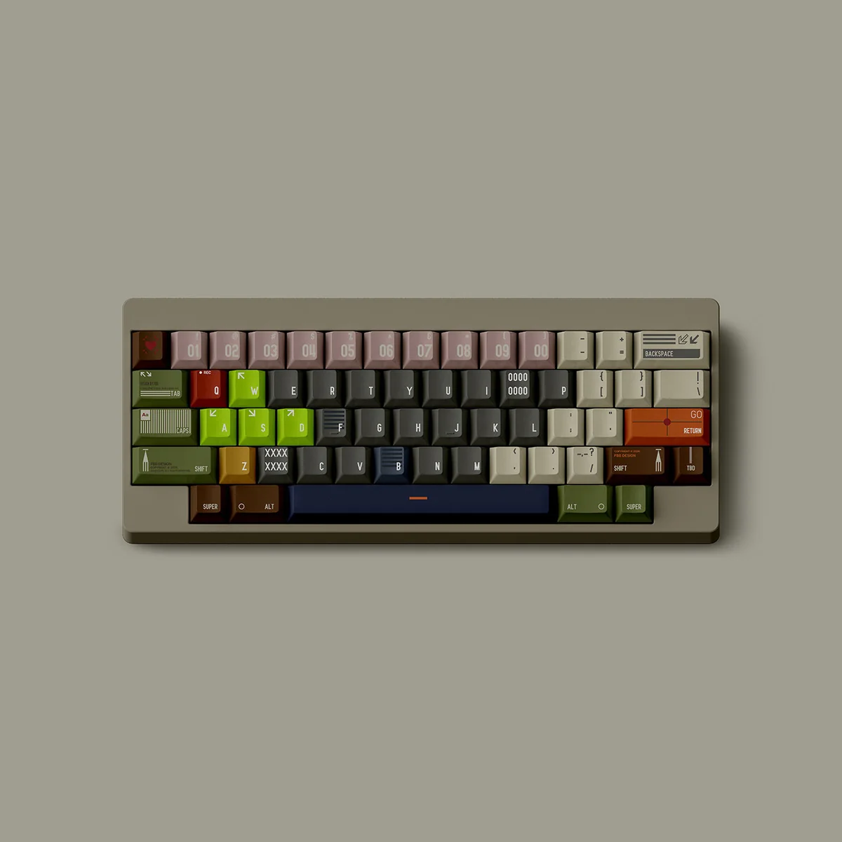 A detailed view of the Unorthodox PBT Keycap Set from multiple angles, highlighting its unique and bold design with crisp, durable dye-sub legends.