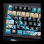 Exquisite Varka keycap set for Genshin Impact, featuring PBT dye-sublimation. View detailed artistry and scholarly elegance from various angles.