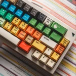 Vibrant Vintage Dopamine Keycaps in a detailed close-up, revealing the cheerful pastel dye-sub PBT set from a new playful angle.