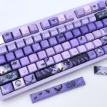 Exclusive Zenless Zone Zero Vivian PBT MDA keycap set displayed from various angles, highlighting its futuristic design and premium character-inspired.