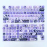 An angled view of the exclusive Zenless Zone Zero Vivian PBT MDA keycap set, showcasing the futuristic character design and premium PBT texture.
