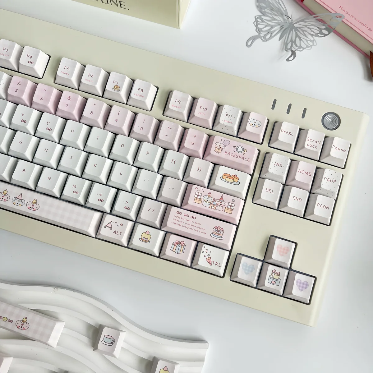 Adorable Koala Party PBT keycap, a playful keyboard charm. Multiple views showcase its durable PBT material and charming, whimsical design, adding a personalized to your keyboard.
