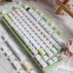 Whimsical Animal Playground Keycaps set featuring playful translucent PBT designs of animal, offering a durable and vibrant key.