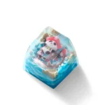 Handcrafted 3D artisan resin keycap featuring a whimsical panda wilderness explorer, perfect for adding unique artistic flair to your keyboard.