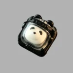 Whimsical handcrafted Astronaut Panda Resin Keycap, meticulously detailed, glowing with cosmic charm for mechanical keyboards.