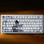 Luxurious The Solitary Scholar Ceramic Keycap Set. Refined minimalist design, tactile ceramic texture, subtle side-engraved legends for a unique touch.