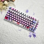 Yachiyo Runami Keycaps set, displaying the elegant MDA profile and ethereal moon princess design with stunning four-sided RGB glow.