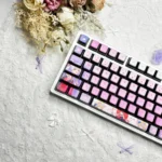 Yachiyo Runami MDA keycaps, showcasing intricate Japanese motifs and the ethereal moon princess design with vibrant four-sided RGB glow.