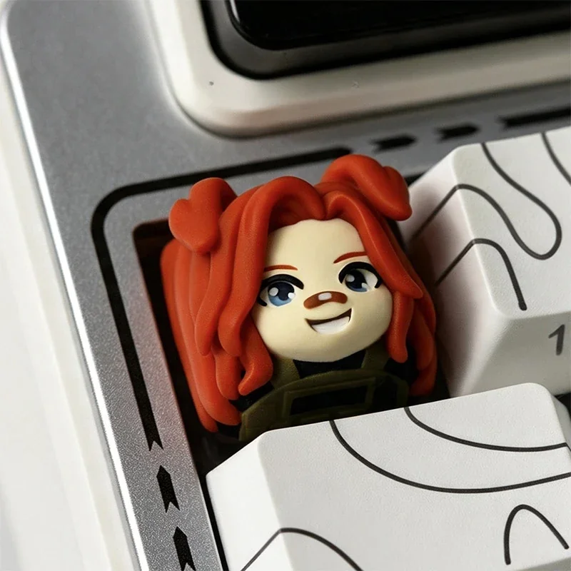 Close-up of a hand-sculpted Claire Ann Byers/Tempest animal artisan keycap, showcasing its fierce detail and dynamic artistic craftsmanship.