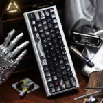 Close-up of the iconic Final Fantasy VII Sephiroth and Cloud PBT keycap, showcasing its unique SC side-engraved legends and subtle character motifs with a sophistic.