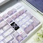 Artistic Vintage Rose PBT Keycap Set. Durable PBT, soft hues, and subtle side-printed legends evoke a charming vintage garden aesthetic.