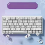 Main display of playful retro gaming PBT XDA keycap set, showcasing vibrant pixel art and cartoon characters for ultimate gaming fun.