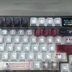 Frosted Grey Scale PC Keycaps Set gallery: elegant translucent design, premium frosted transparency, and modern minimalist aesthetic, viewed from all angle.