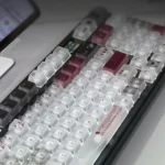 Multiple angles of the Frosted Grey Scale PC Keycap Set, revealing the elegant translucent design. The premium frosted transparency creates a modern design.