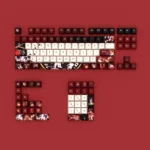 Vibrant Honkai Star Rail Sparkle PBT dye-sub keycaps set displayed from various angles, highlighting exclusive character art.