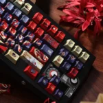 Detailed view of the official Honkai Star Rail Mortenax Blade artisan keycap, presenting its dark, high-tech aesthetic and premium craftsmanship.