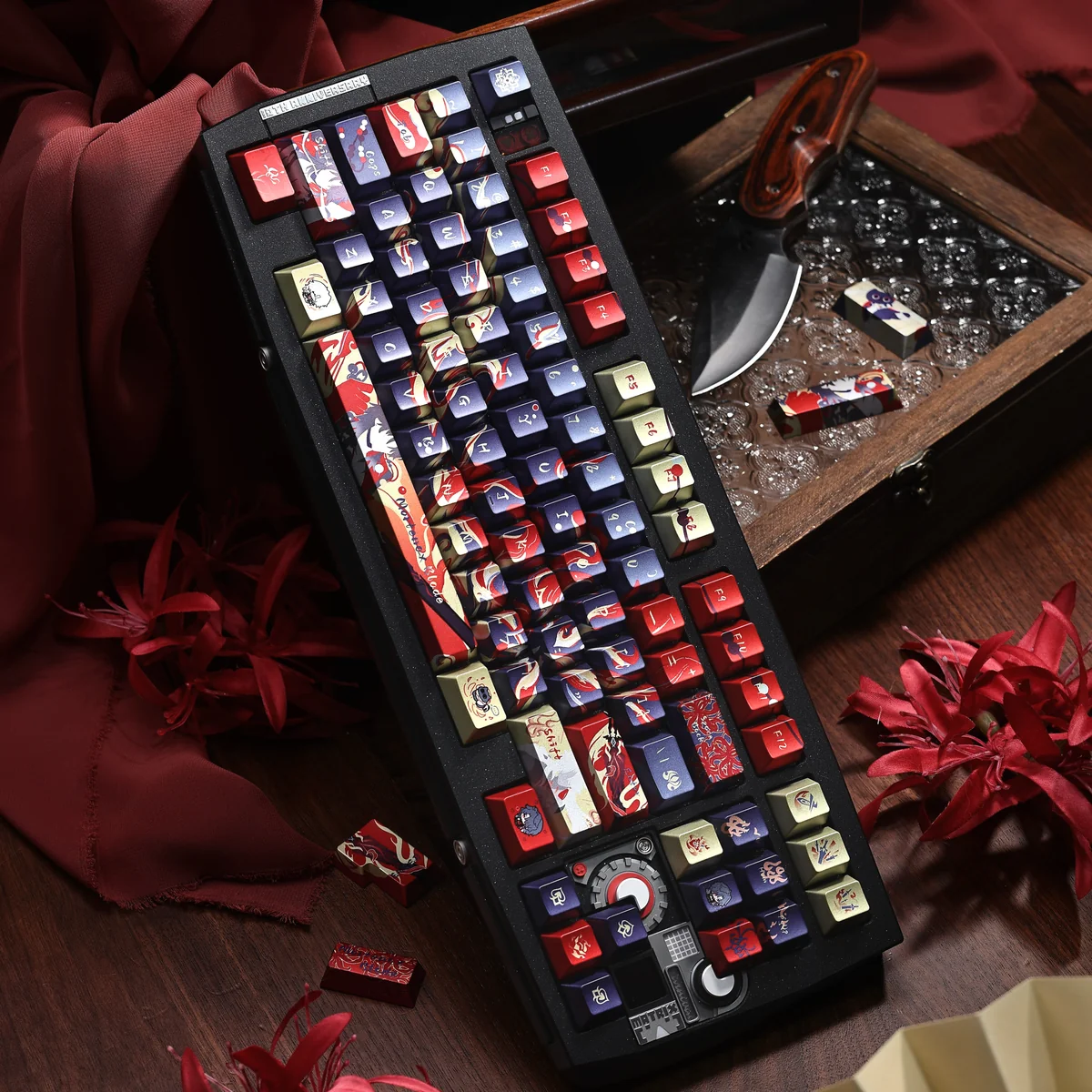 Official Honkai Star Rail Mortenax Blade artisan keycap, a dark and sleek, high-tech tribute for premium mechanical keyboards.