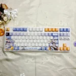 Adorable Chino Kafu Is the Order a Rabbit PBT keycaps from an angled view, highlighting crisp legends and backlight-ready.