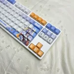 Adorable Chino Kafu PBT keycaps from Is the Order a Rabbit anime, showcasing crisp dye-sub legends and design for beautiful backlighting.