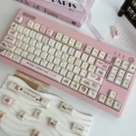 A vibrant Miffy & Friends pixel art PBT keycap set, capturing nostalgic retro charm. This main image highlights playful Miffy keycaps.