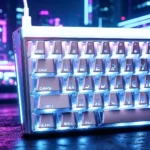 Premium Minimalist Prism Cherry Keycap Set. See their modern aesthetic, vibrant light refraction, and crisp, luminous legends.